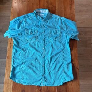 BKE Men's Short Sleeve Pearl Snap Button Up Athletic Fit Shirt Size 2x